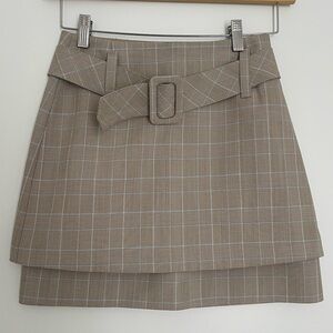 MAJE Checked Skirt